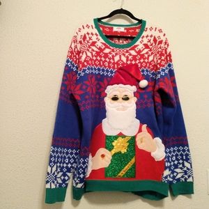 Holiday Time Ugly Christmas Knit Embellished Pull Over Sweater sz 2XL 50-52